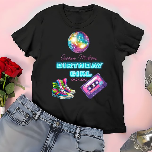 90s Neon Disco Birthday T-Shirt (Creator Uploaded)