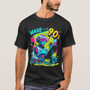 90s Neon Robot Designer Retro T-Shirt