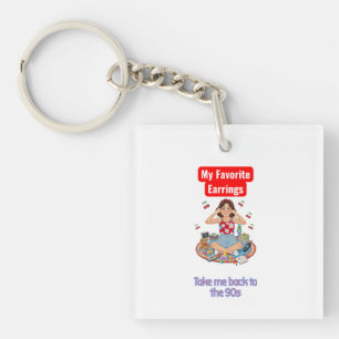 90s Nostalgia girl Key Ring