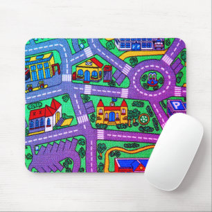 90s nostalgia, nostalgic track carpet Car Road Mouse Mat