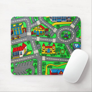 90s nostalgia, nostalgic track carpet Car Road Mouse Mat