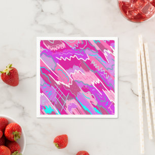 90s Nostalgia Pop Art in Magenta Napkin