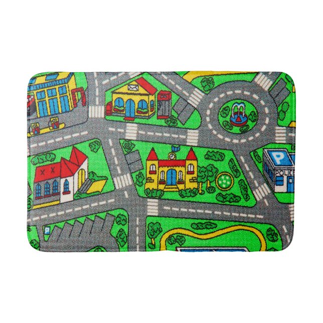90s nostalgia, Track carpet Car Road childhood Bath Mat (Front)