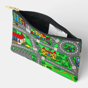 90s nostalgia, Track carpet Car Road nostalgia Accessory Pouch