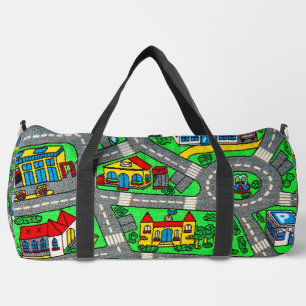 90s nostalgia, Track carpet Car Road nostalgia Duffle Bag