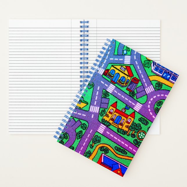 90s nostalgia, Track carpet Car Road nostalgia Notebook (Inside)
