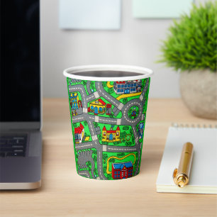 90s nostalgia, Track carpet Car Road nostalgia Paper Cups