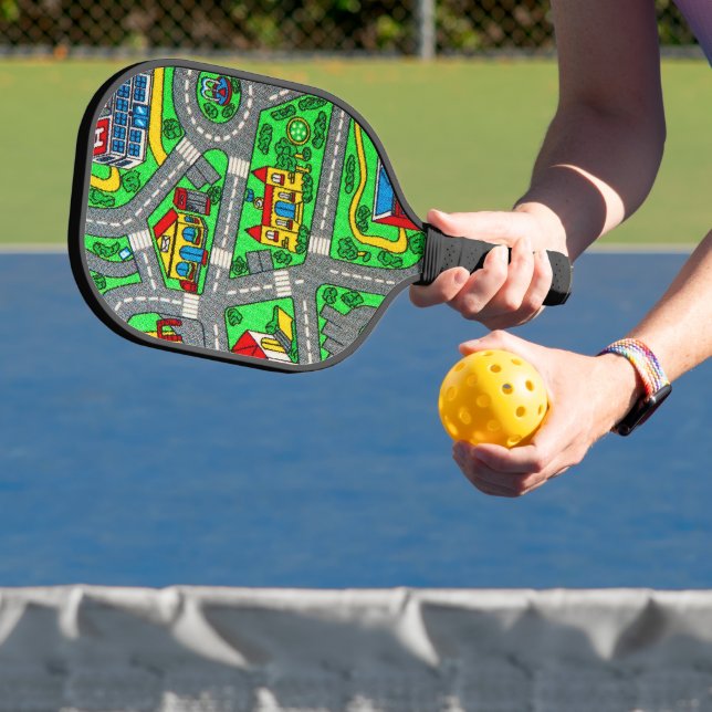 90s nostalgia, Track carpet Car Road nostalgia Pickleball Paddle (Insitu)