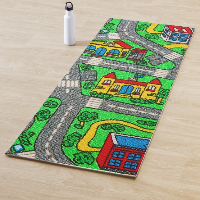 90s nostalgia, Track carpet Car Road nostalgia Yoga Mat (In Situ)