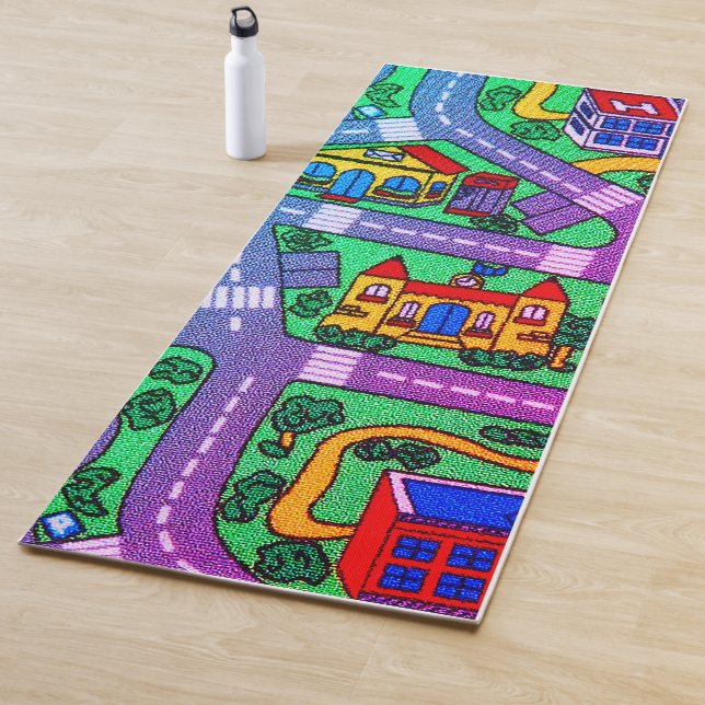 90s nostalgia, Track carpet Car Road nostalgia Yoga Mat (In Situ)