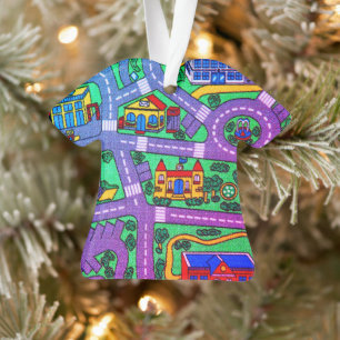 90s nostalgic, Track carpet Car Road nostalgia Ornament