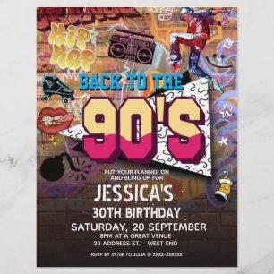 90's Party Birthday Flyer