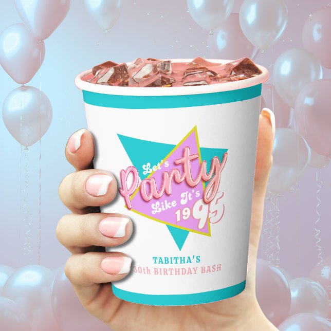 90s Party Like It's 1995 30th Birthday Party Paper Cups (90s Party Like It's 1995 30th Birthday Party Paper Cups
)