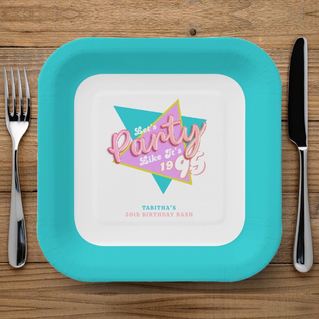 90s Party Like It's 1995 30th Birthday Party Paper Plate (90s Party Like It's 1995 30th Birthday Party Paper Plates
)
