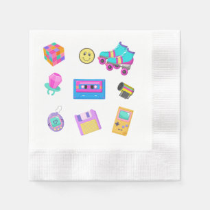 90's Party Paper Napkin, Back to The 90's Party Napkin