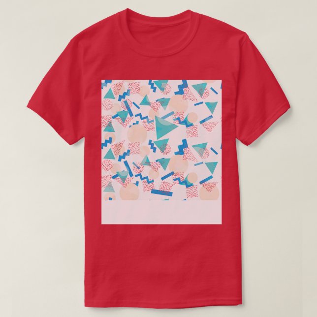 90s Pastel Geometric Pattern T-Shirt (Design Front)