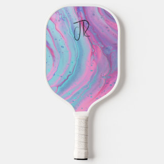 90s Pastel Marble Front and Back Name & Monogram Pickleball Paddle
