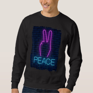 90s Peace Love Hand Sign Peace Sweatshirt