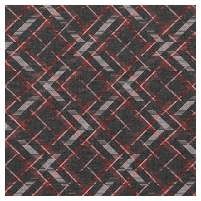 90s Plaid Pattern Abstract Black Pink Dark Grunge Fabric (Close Up)