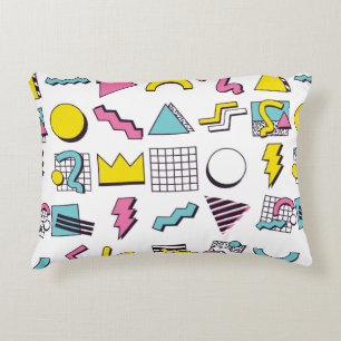 90's Pop Memphis Design Elements Decorative Cushion