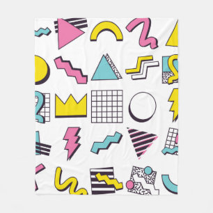 90's Pop Memphis Design Elements Fleece Blanket