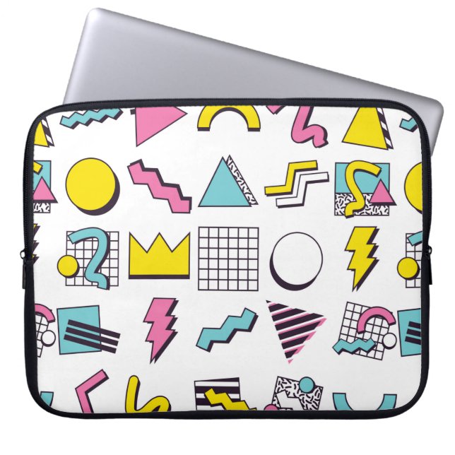90's Pop Memphis Design Elements  Laptop Sleeve (Front)