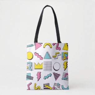 90's Pop Memphis Design Elements Tote Bag