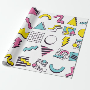 90's Pop Memphis Design Elements  Wrapping Paper