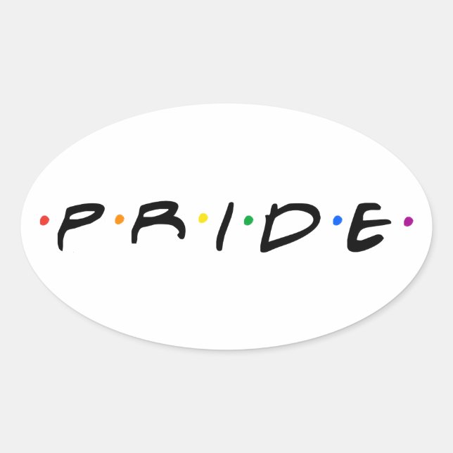 90's PRIDE T-Shirt Oval Sticker (Front)