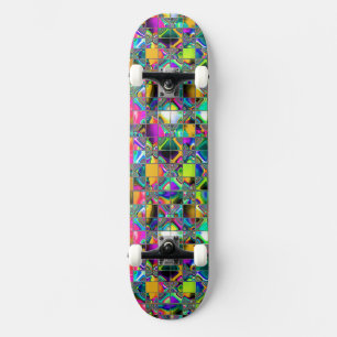 90's Rainbow Colourful Original Art Skateboard
