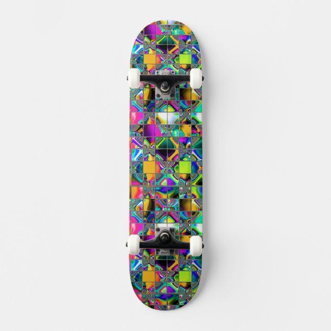 90's Rainbow Tile Art Skateboard (Front)