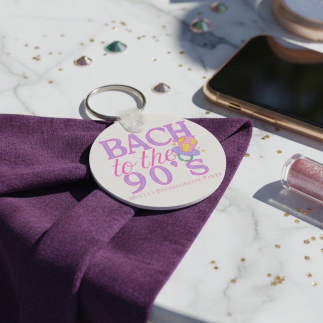 90s Retro Bachelorette Key Ring (90s Retro Bachelorette Keychain)
