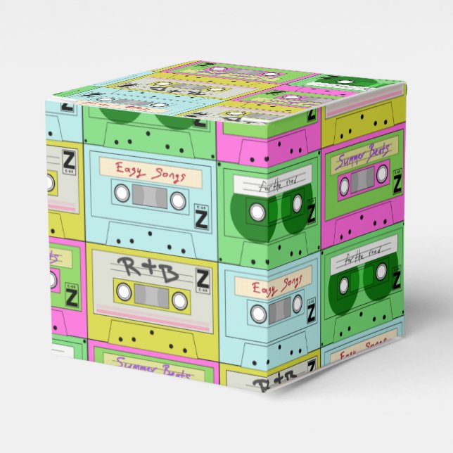 90s Retro Colourful Music Cassettes Favour Box (Front Side)
