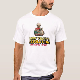 90's Retro Dog Hugs New Year's Resolution T-Shirt