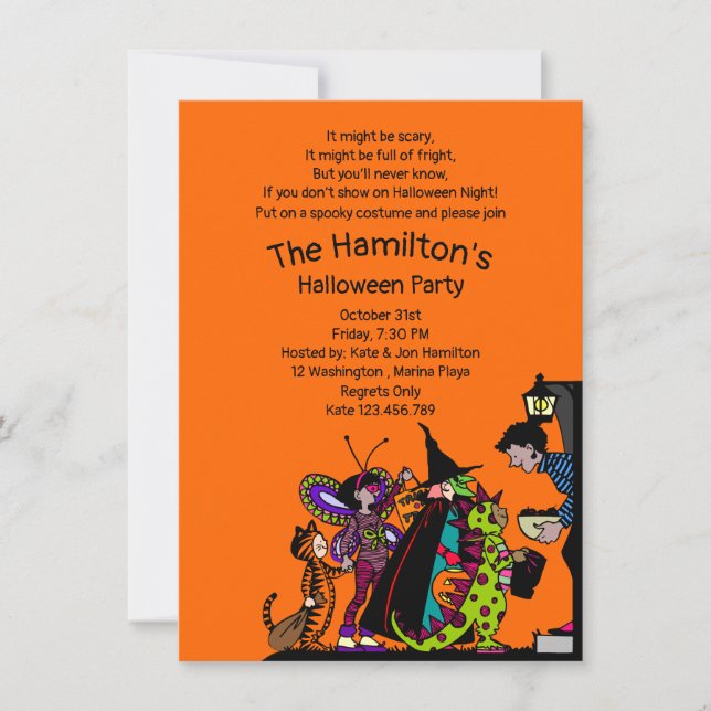 90's Retro Fun Halloween Trick or Treat Costume Invitation (Front)