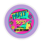 90's retro personalised purple cupcake toppers