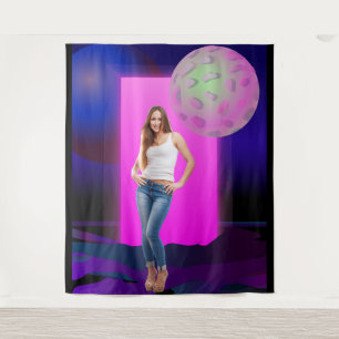 90's Retro Space Party Decoration Backdrop Tapestry