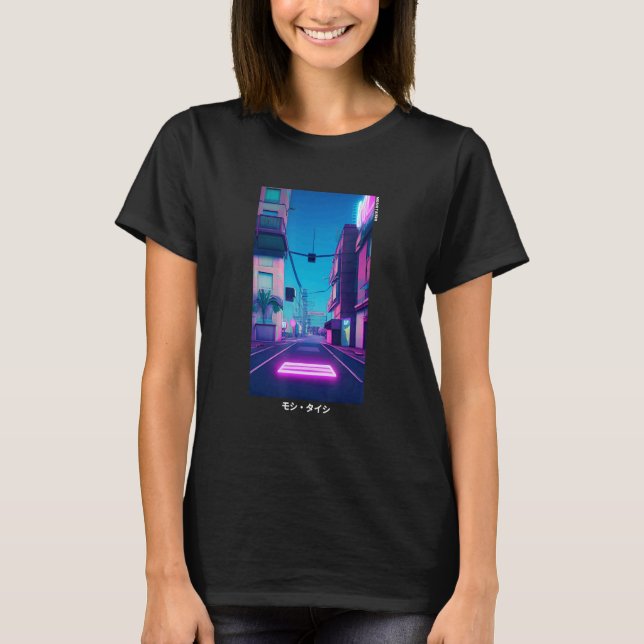 90's Retro Synthwave Japanese Vaporwave Otaku Aest T-Shirt (Front)