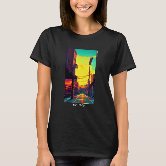 90's Retro Synthwave Japanese Vaporwave Otaku Aest T-Shirt (Front)