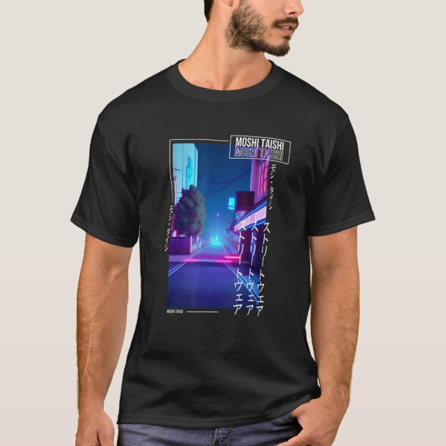 90's Retro Synthwave Japanese Vaporwave Otaku Aest T-Shirt (Front)