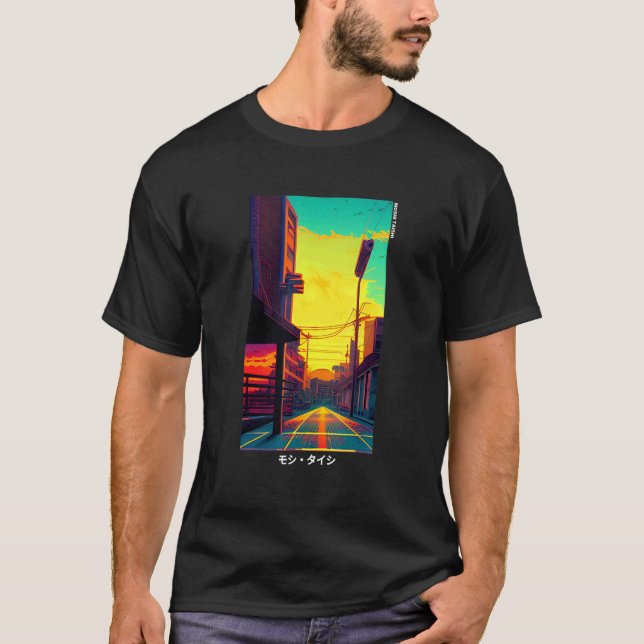 90's Retro Synthwave Japanese Vaporwave Otaku Aest T-Shirt (Front)