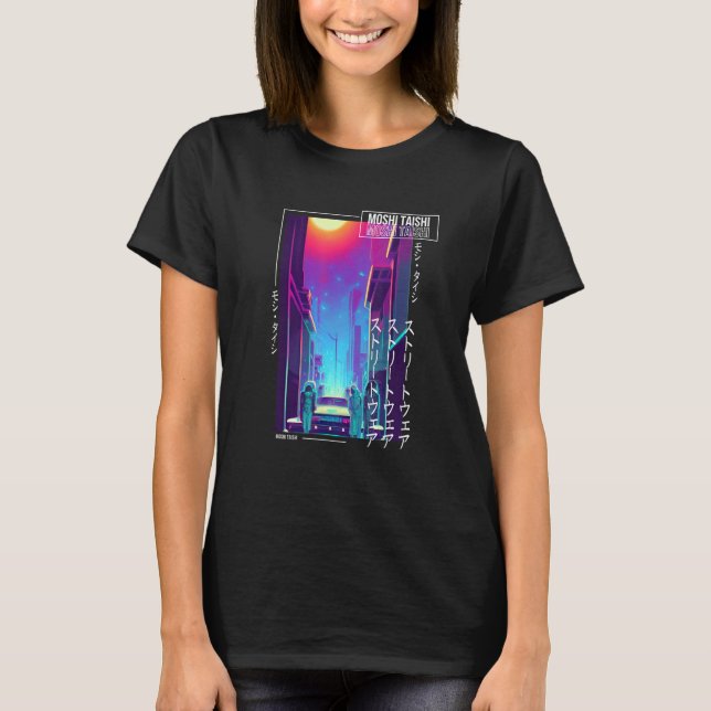 90's Retro Synthwave Japanese Vaporwave Otaku Aest T-Shirt (Front)