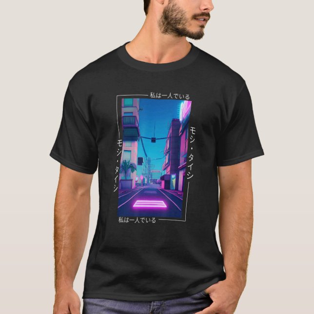 90's Retro Synthwave Japanese Vaporwave Otaku Aest T-Shirt (Front)