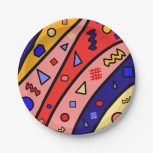90's Retro Themed Paper Plates