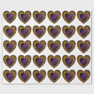 90s Rockabilly Punk Heart Tattoo Style Pattern Wrapping Paper