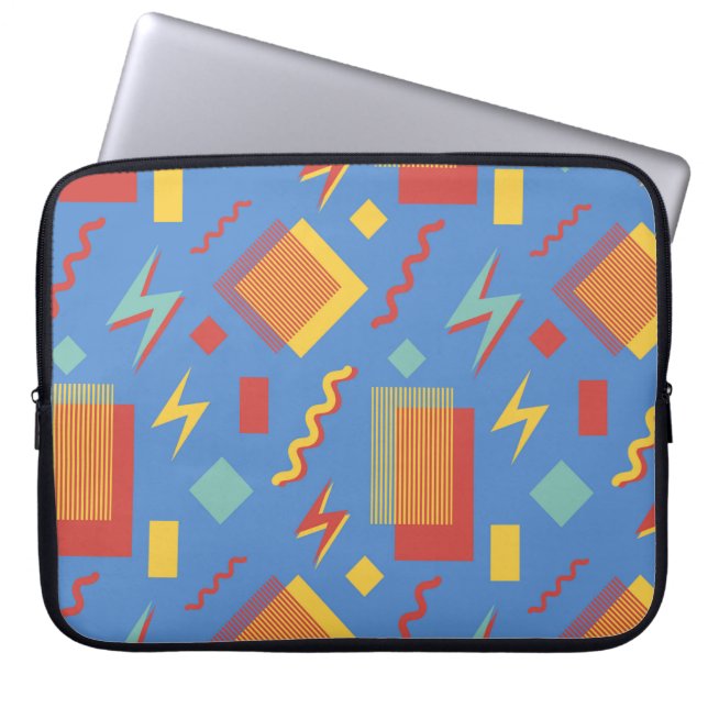 90s seamless pattern. Memphis background. Geometri Laptop Sleeve (Front)