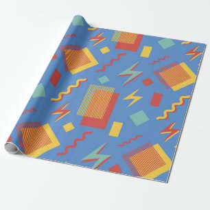 90s seamless pattern. Memphis background. Geometri Wrapping Paper