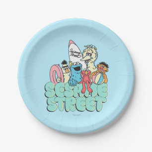90's Sesame Street Vintage Surf Paper Plate