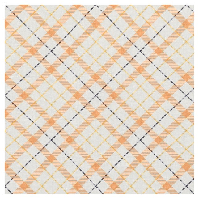 90s Slanted Plaid Fall Pattern Light Orange Grunge Fabric (Close Up)