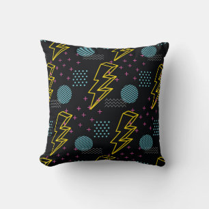 90's style: colourful abstract pattern cushion